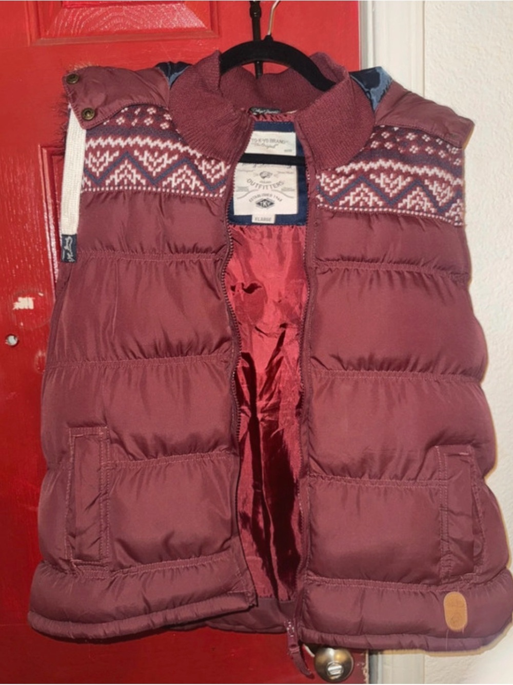 TKY Tokio Laundry Outfitters puffer vest with hoodie size XL